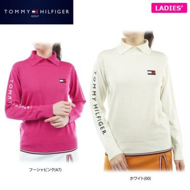 トミー ヒルフィガー ゴルフ　レディース フラッグ刺繍 長袖 変形タートルネック セーター THLA281　2022年モデル 詳細1