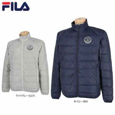 フィラ FILA　メンズ 撥水 ロゴデザイン 総柄プリント 長袖 フルジップ ダウン ブルゾン 782-204　2022年モデル 詳細1