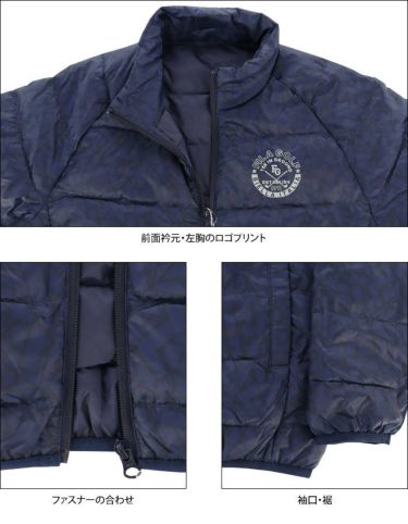 フィラ FILA　メンズ 撥水 ロゴデザイン 総柄プリント 長袖 フルジップ ダウン ブルゾン 782-204　2022年モデル 詳細4