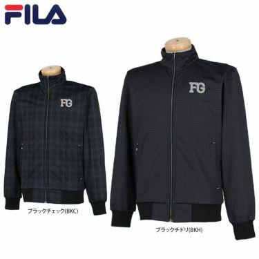 フィラ FILA　メンズ 防風 ロゴ刺繍 総柄プリント フリース裏地 ストレッチ 長袖 ボンディング フルジップ ブルゾン 782-210　2022年モデル 詳細1