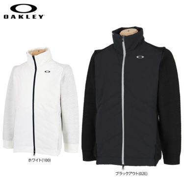 オークリー OAKLEY　メンズ ロゴデザイン 生地切替 ニット 長袖 フルジップ ハイブリッド ブルゾン FOA404252　2022年モデル 詳細1