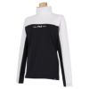 フィラ FILA　レディース バイカラー ストレッチ スムース裏起毛 長袖 ハイネックシャツ 792-542　2022年モデル ブラック（BK）