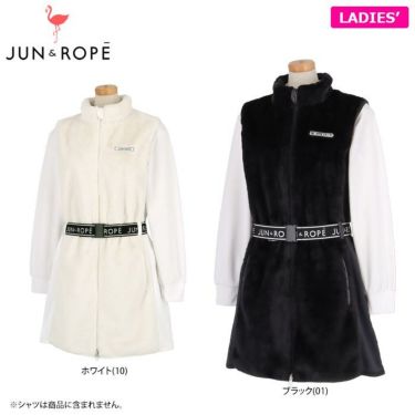 ジュン アンド ロペ JUN ＆ ROPE　レディース フェイクファー サイド切替 ノースリーブ ベルト付き ワンピース ERE62100　2022年モデル 詳細1