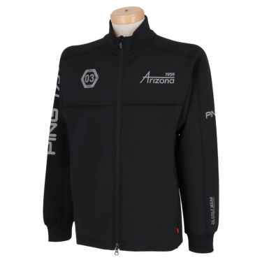 ピン PING　メンズ アドエルム ストレッチ ダンボールニット 長袖 フルジップ ブルゾン 621-2242805　2022年モデル ブラック（010）