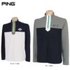 ピン PING　メンズ カラーブロック ベロアフリース 長袖 ハーフジップシャツ 621-2269901　2022年モデル