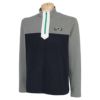 ピン PING　メンズ カラーブロック ベロアフリース 長袖 ハーフジップシャツ 621-2269901　2022年モデル グレー（022）