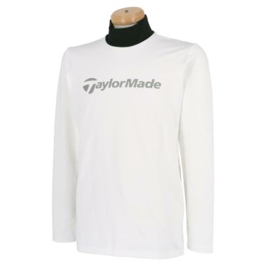 テーラーメイド TaylorMade　メンズ 防風 ドットロゴプリント 長袖 モックネックシャツ TD600　2022年モデル ホワイト（N94307）