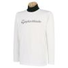 テーラーメイド TaylorMade　メンズ 防風 ドットロゴプリント 長袖 モックネックシャツ TD600　2022年モデル ホワイト（N94307）