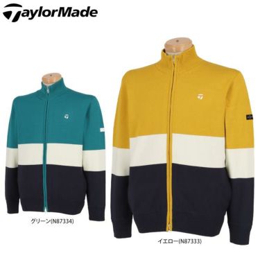 テーラーメイド TaylorMade　メンズ カラーブロック 保温裏地付き 長袖 フルジップ セーター TD433　2022年モデル 詳細1