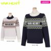 ビバハート VIVA HEART　レディース ロゴジャガード フェアアイル柄 長袖 モックネック セーター 012-17010　2022年モデル