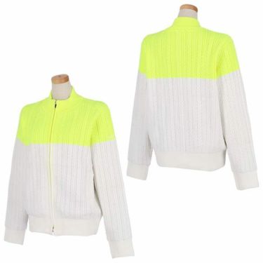 ビバハート VIVA HEART　レディース バイカラー 防風 裏地付き ケーブルニット 長袖 フルジップ ブルゾン 012-57111　2022年モデル 詳細3