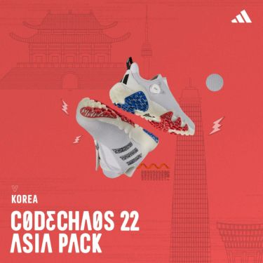 アディダス adidas　コードカオス22 ボア ASIA PACK JAPANモデル　ゴルフシューズ LVL63 IE1496　2023年モデル フットウェアホワイト/コアブラック/レッド