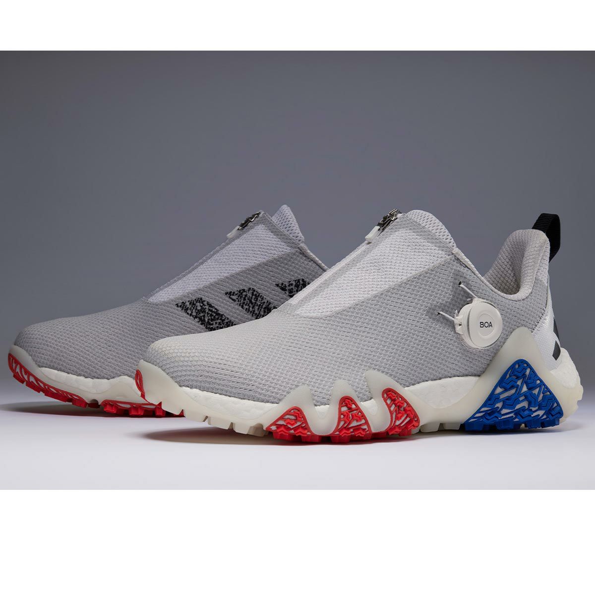 アディダス adidas　コードカオス22 ボア ASIA PACK JAPANモデル　ゴルフシューズ LVL63 IE1496　2023年モデル フットウェアホワイト/コアブラック/レッド