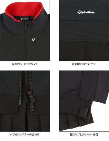 テーラーメイド TaylorMade　レディース ツアー 防風 長袖 裾プリーツ フルジップ ジャケット TD464　2022年モデル 詳細4