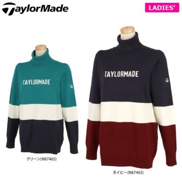 テーラーメイド TaylorMade　レディース カラーブロック 長袖 タートルネック セーター TD478　2022年モデル 詳細1