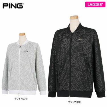 ピン PING　レディース タイポグラフィ柄 軽量 ストレッチ 長袖 フルジップ ブルゾン 622-2242800　2022年モデル 詳細1