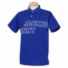 ジャックバニー Jack Bunny!!　メンズ アウトラインロゴプリント 鹿の子 半袖 ポロシャツ 262-3160113　2023年モデル ブルー（110）