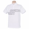 ジャックバニー Jack Bunny!!　メンズ アウトラインロゴプリント 鹿の子 半袖 ポロシャツ 262-3160113　2023年モデル ホワイト（030）