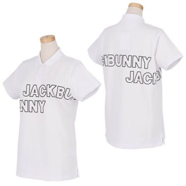 ジャックバニー Jack Bunny!!　レディース アウトラインロゴプリント 鹿の子 半袖 ポロシャツ 263-3160114　2023年モデル 詳細2