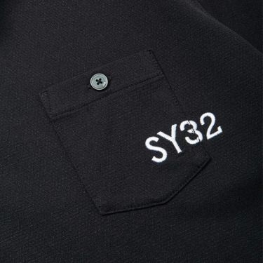 SY32 by SWEET YEARS　メンズ ロゴ刺繍 胸ポケット付き 半袖 スキッパーカラー ポロシャツ SYG-23S27　2023年モデル 詳細4