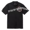 SY32 by SWEET YEARS　メンズ ロゴデザイン エンブレムプリント 半袖 モックネックシャツ SYG-23S37　2023年モデル ブラック（001）