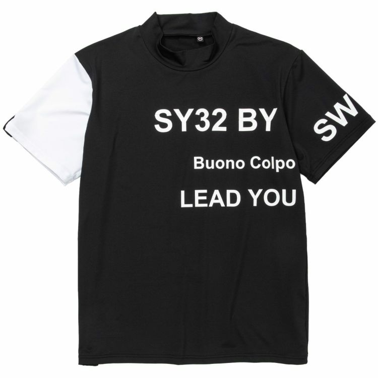 SY32 by SWEET YEARS メンズ ロゴデザイン 配色切替 ストレッチ 半袖