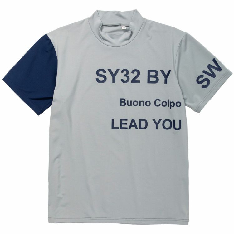 SY32 by SWEET YEARS メンズ ロゴデザイン 配色切替 ストレッチ 半袖