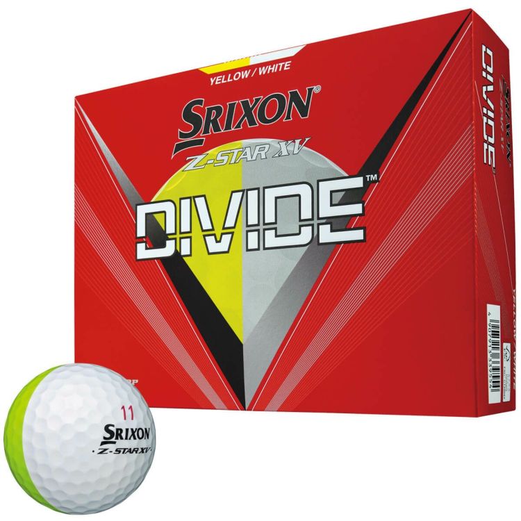 スリクソン Z-STAR XV ディバイド 2023年モデル　ゴルフボール　1ダース（12球入り）　イエロー/ホワイト