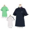 アダバット adabat　レディース 総柄 エンボス加工 メッシュ切替 半袖 モックネックシャツ 644-14443　2022年モデル