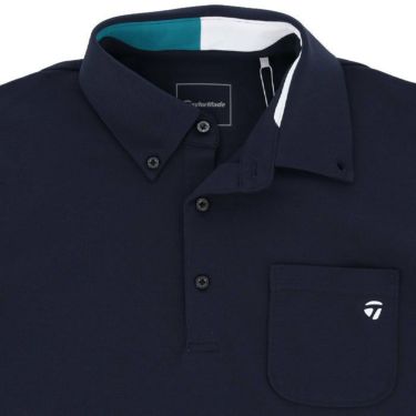 テーラーメイド TaylorMade　メンズ ロゴプリント ポケット付き 半袖 ボタンダウン ポロシャツ TJ183　2023年モデル 詳細3