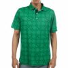 トミー ヒルフィガー ゴルフ　メンズ ワッペン 総柄 ロゴプリント 半袖 ポロシャツ THMA304　2023年モデル グリーン（60）