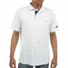 トミー ヒルフィガー ゴルフ　メンズ ワッペン 総柄 ロゴプリント 半袖 ポロシャツ THMA304　2023年モデル ホワイト（00）