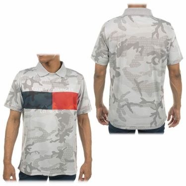 トミー ヒルフィガー ゴルフ　メンズ ロゴデザイン カモフラージュ柄 半袖 衿付き クルーネックシャツ THMA313　2023年モデル 詳細2