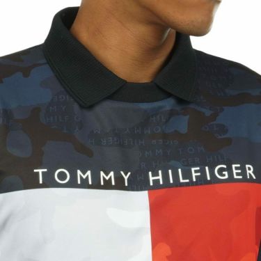 トミー ヒルフィガー ゴルフ　メンズ ロゴデザイン カモフラージュ柄 半袖 衿付き クルーネックシャツ THMA313　2023年モデル 詳細3