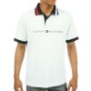 トミー ヒルフィガー ゴルフ　メンズ ロゴプリント 配色切替 半袖 ポロシャツ THMA319　2023年モデル ホワイト（00）