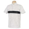 トミー ヒルフィガー ゴルフ　メンズ ロゴ刺繍 総柄 ボタニカルプリント 半袖 ポロシャツ THMA332　2023年モデル グレー（19）