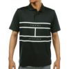 トミー ヒルフィガー ゴルフ　メンズ ロゴプリント ライン使い 半袖 ポロシャツ THMA339　2023年モデル ブラック（10）