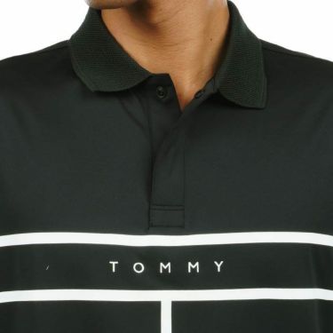 トミー ヒルフィガー ゴルフ　メンズ ロゴプリント ライン使い 半袖 ポロシャツ THMA339　2023年モデル 詳細3