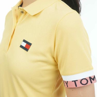トミー ヒルフィガー ゴルフ　レディース ロゴワッペン ワイドカフス 半袖 ポロシャツ THLA311　2023年モデル 詳細5