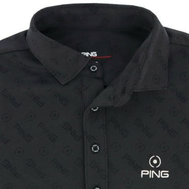 ピン PING　メンズ バイアスロゴ ジャカード ストレッチ 半袖 ポロシャツ 621-2160202　2022年モデル 詳細3