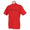 ピン PING　メンズ ロゴプリント ストレッチ 半袖 ハイネックシャツ 621-2168200　2022年モデル レッド（100）