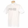 ピン PING　メンズ ロゴプリント ストレッチ 半袖 ハイネックシャツ 621-2168200　2022年モデル ホワイト（030）