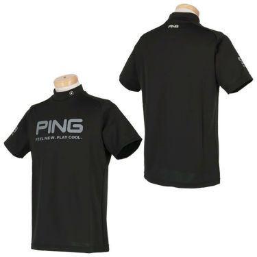 ピン PING　メンズ ロゴプリント UVカット ストレッチ 半袖 ハイネックシャツ 621-2168300　2022年モデル 詳細2