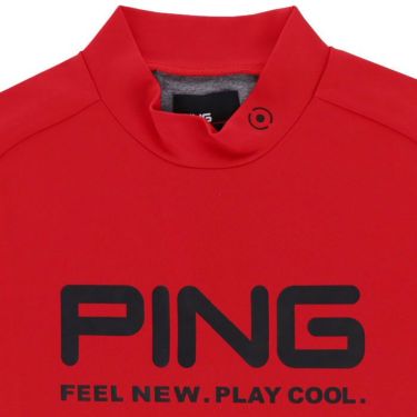 ピン PING　メンズ ロゴプリント UVカット ストレッチ 半袖 ハイネックシャツ 621-2168300　2022年モデル 詳細3