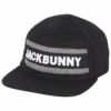ジャックバニー Jack Bunny!!　ユニセックス 立体刺繍ロゴ フラットブリム キャップ 262-3187202 010 ブラック　2023年モデル