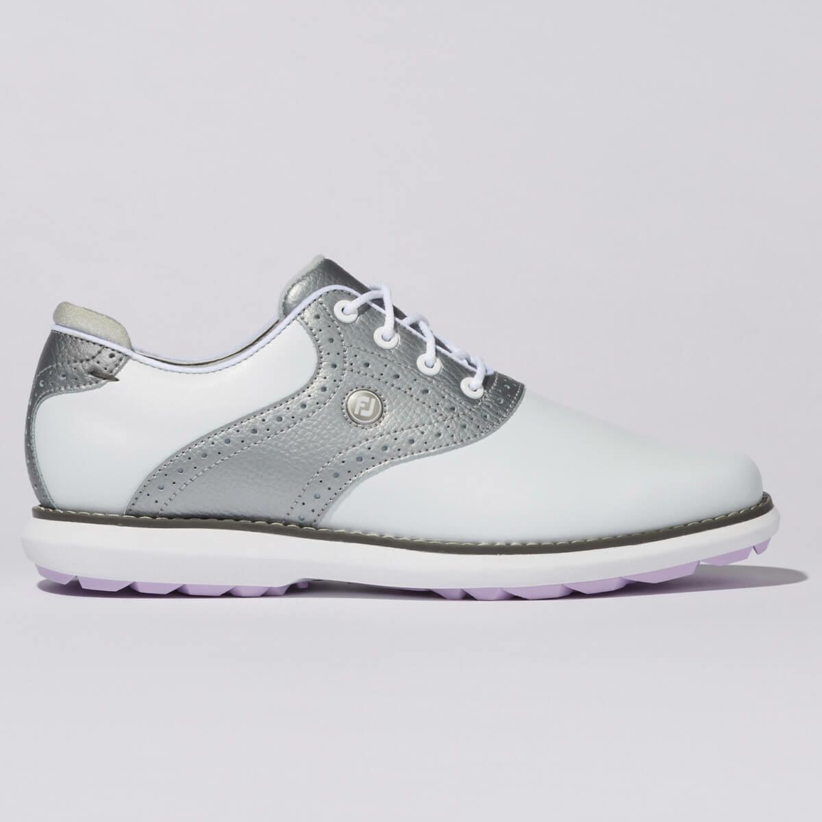 フットジョイ　トラディションズ　レディース スパイクレス ゴルフシューズ 97897 ホワイト/シルバー　2023年モデル 詳細1