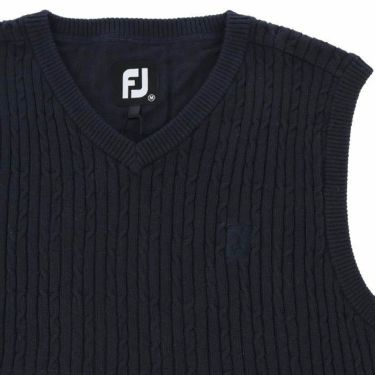 フットジョイ FootJoy　メンズ ロゴ刺繍 編地切替 Vネック ニットベスト FJ-S22-M02　2022年モデル 詳細3