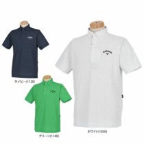 キャロウェイ Callaway メンズ 鹿の子 ロゴデザイン 総柄プリント 半袖 ボタンダウン ポロシャツ C23134110 2023年モデル