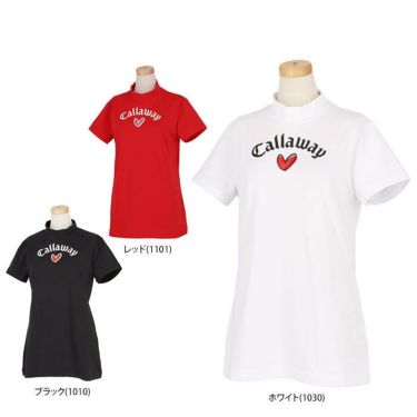 キャロウェイ Callaway　レディース ロゴデザインプリント ストレッチ 半袖 モックネックシャツ C23134220　2023年モデル 詳細3