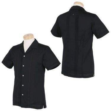 ントアンドリュース St ANDREWS　メンズ ロゴプレート 刺繍ライン ストレッチ 半袖 ハマカラー 前開き シャツ 042-9160603 詳細2